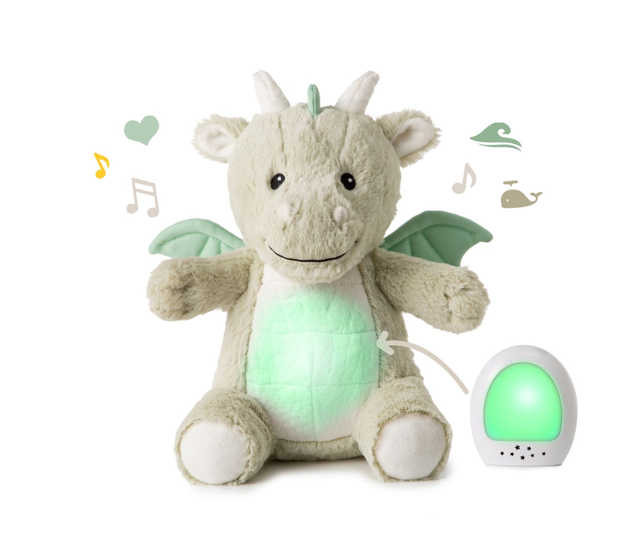 LoveLight™ Buddies - Drake the Dragon™ White Noise Soothing Plush cloud.b