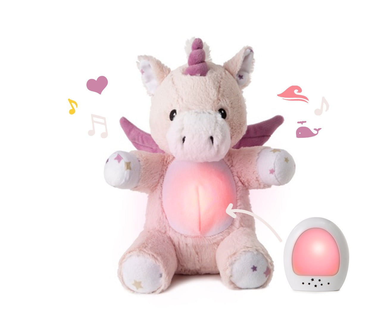 LoveLight™ Buddies - Lily the Unicorn™ White Noise Soothing Plush cloud.b