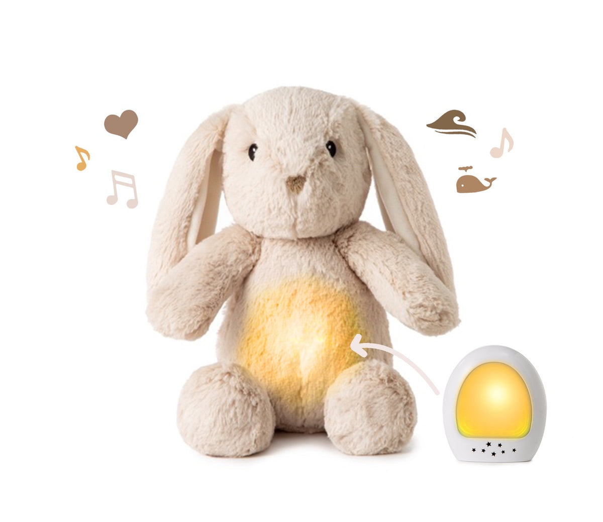 White Noise Soothing Nightlight Plush | LoveLight Buddies Bunny