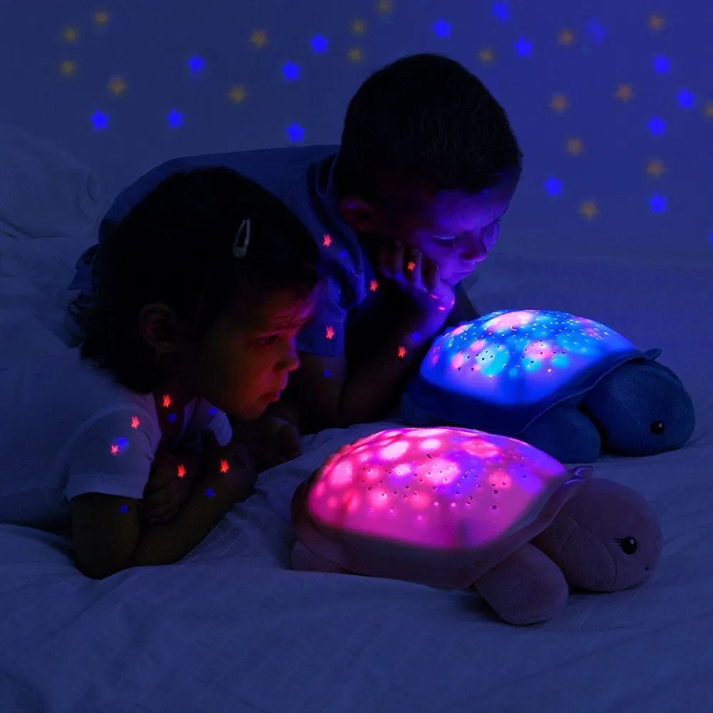 Twinkling Twilight Turtle™ - Pink Star Projector Nightlight with Soothing Sounds cloud.b