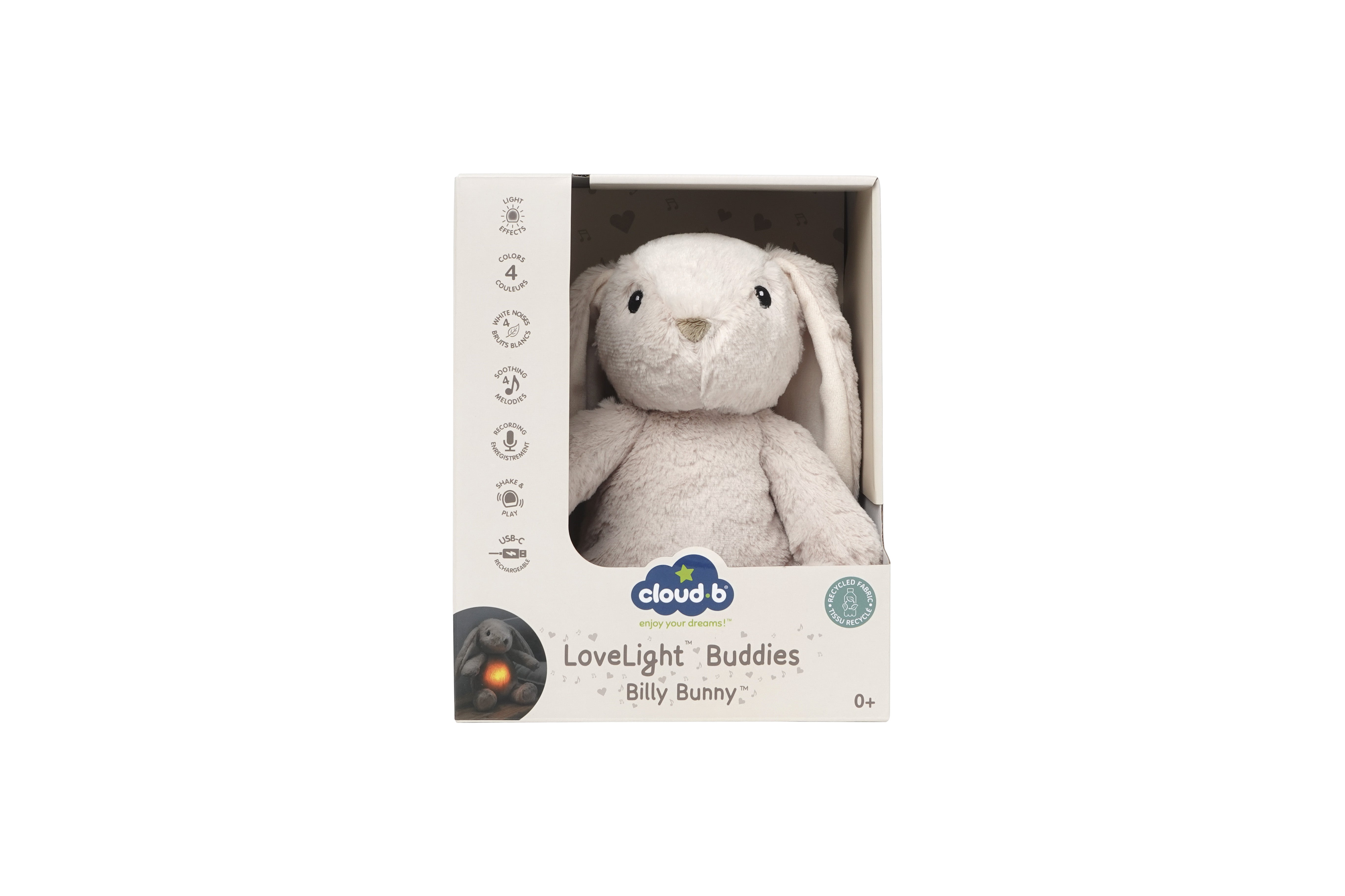 White Noise Soothing Nightlight Plush | LoveLight Buddies Bunny
