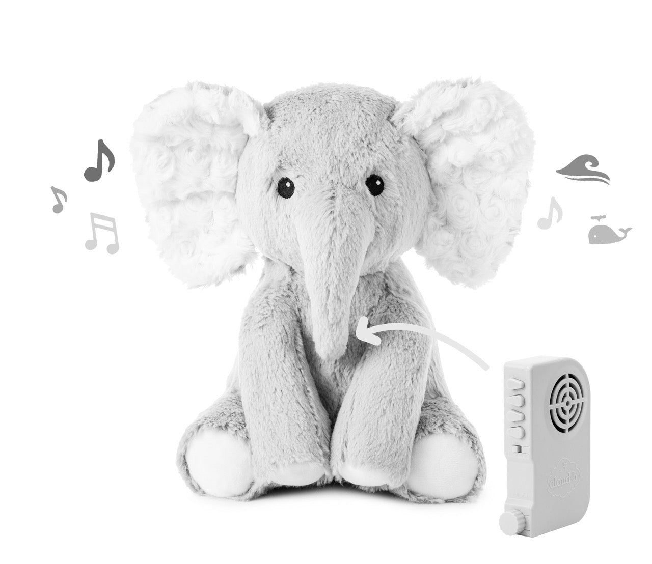 White Noise Soothing Plush | Relaxing Sleep Aid | Elephant – cloud.b