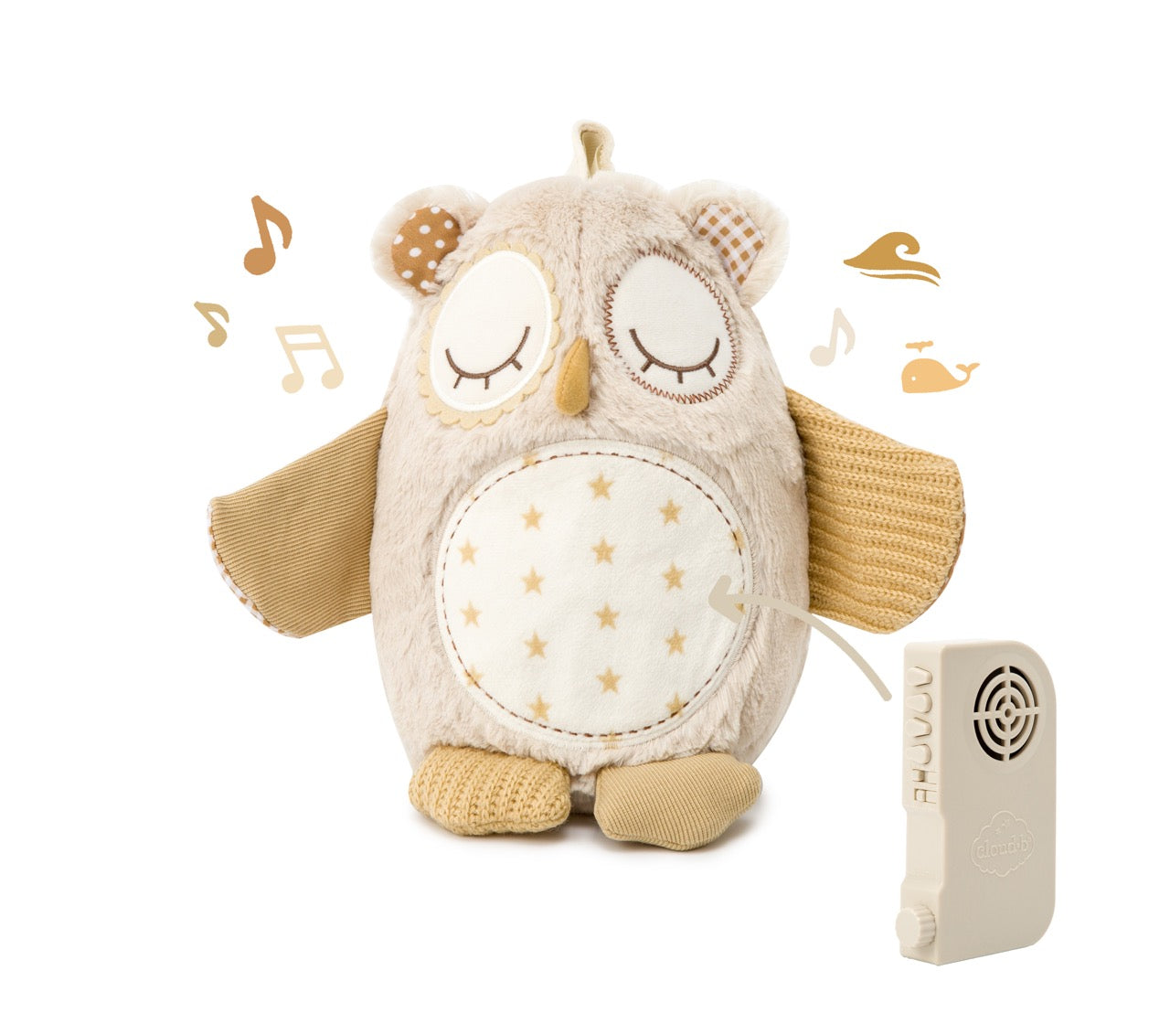 Nighty Night Owl™ Smart Sensor White Noise Soothing Plush cloud.b   