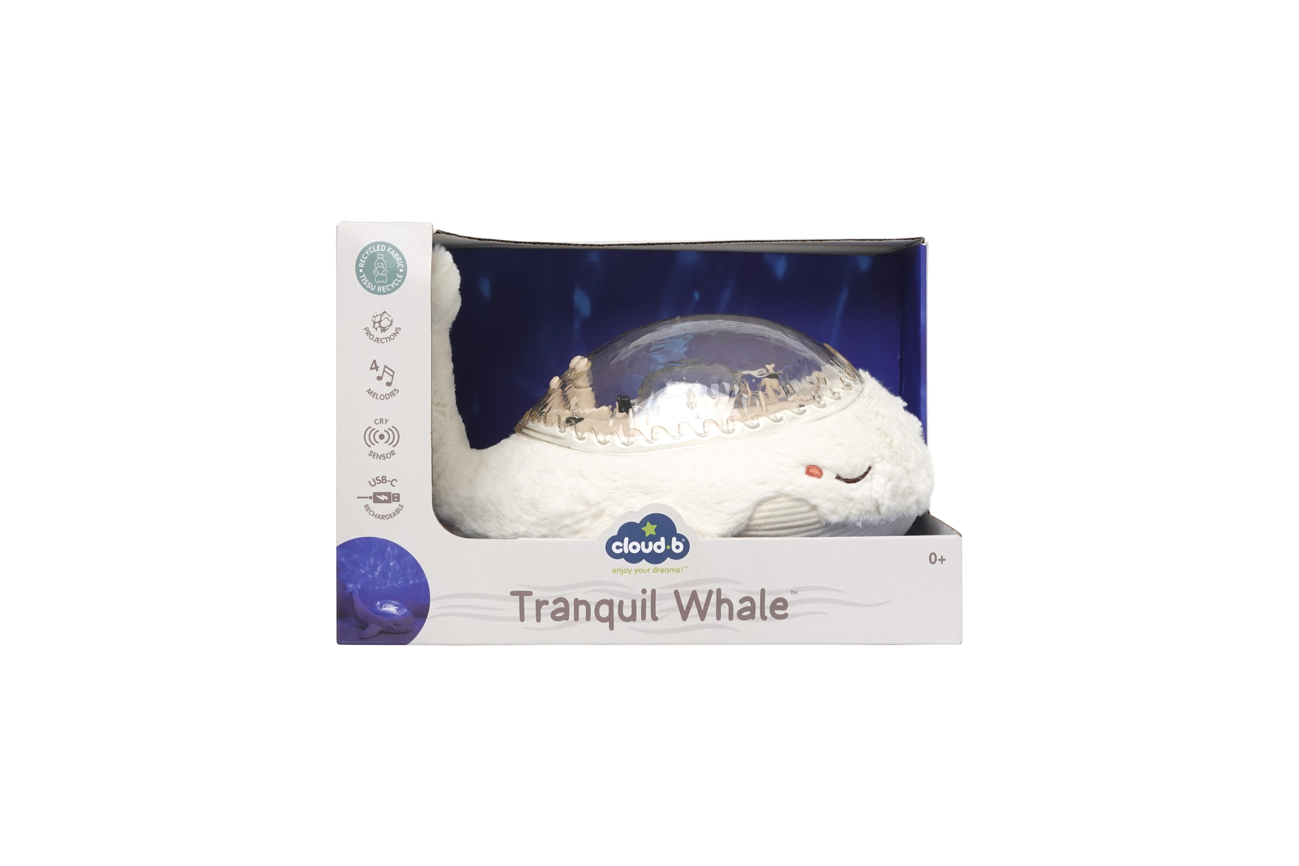 Tranquil Whale White | Projector Nightlight with White Noise