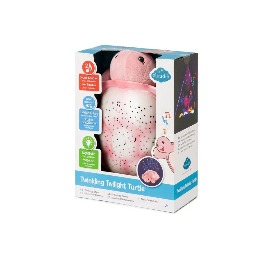 Twinkling Twilight Turtle™ - Pink Star Projector Nightlight with Soothing Sounds cloud.b